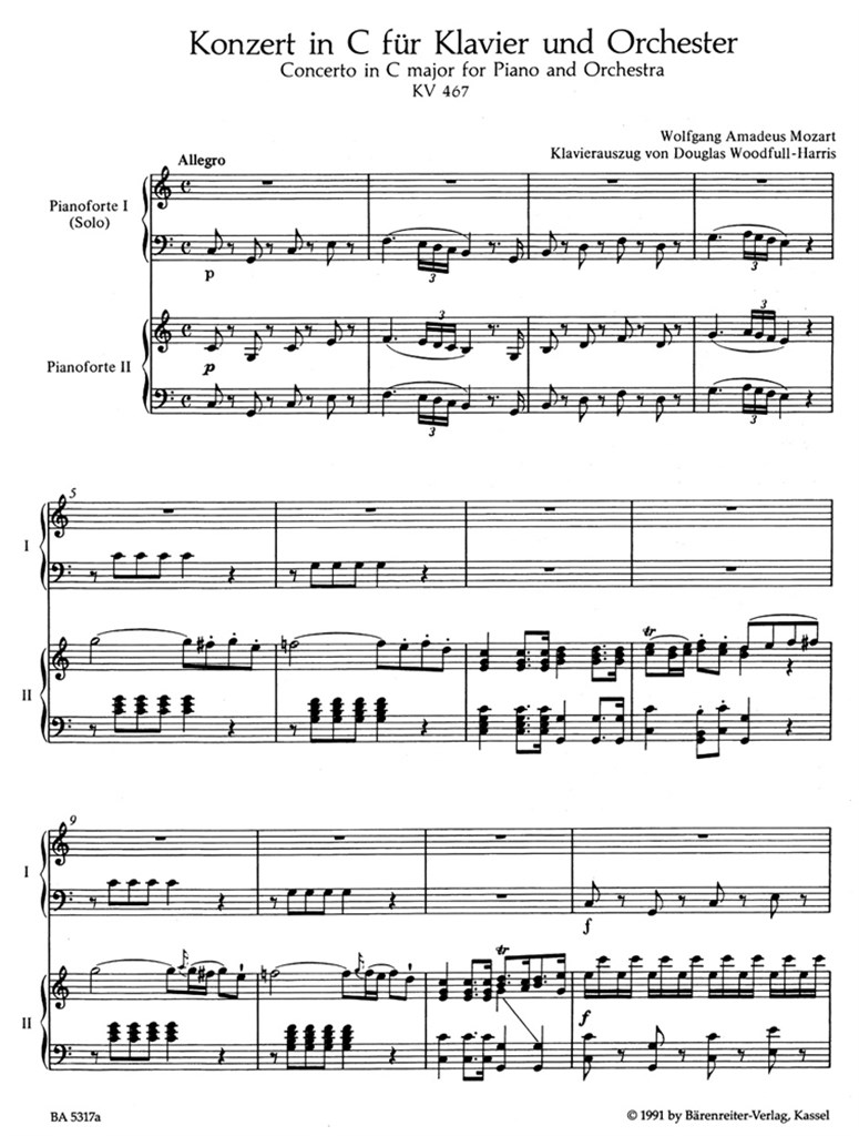 Piano Concerto 21 KV467 2 Piano reduction